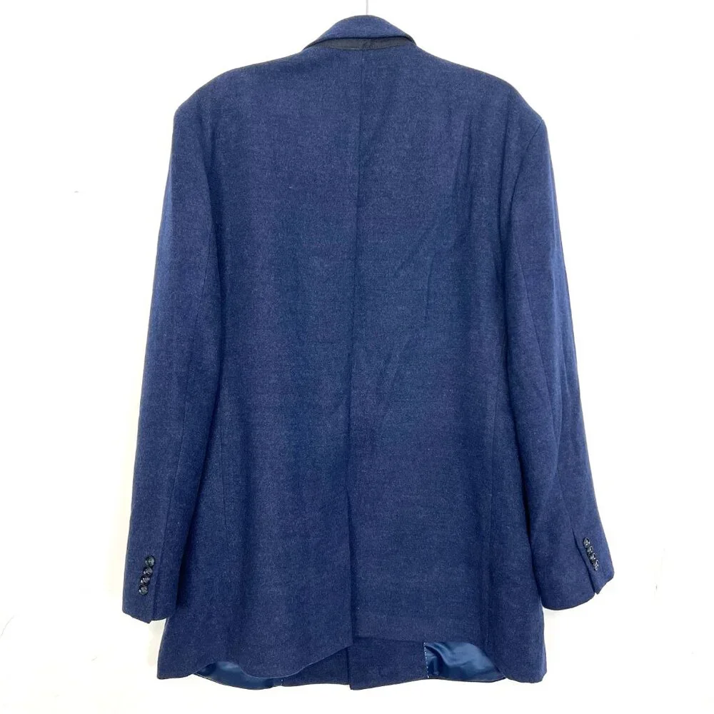 Tommy Hilfiger Overcoat Navy Blue Felt Mens Size 44‎ Short Coat Jacket 44S